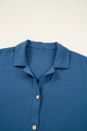 Ruffled Sleeve Buttoned Blouse