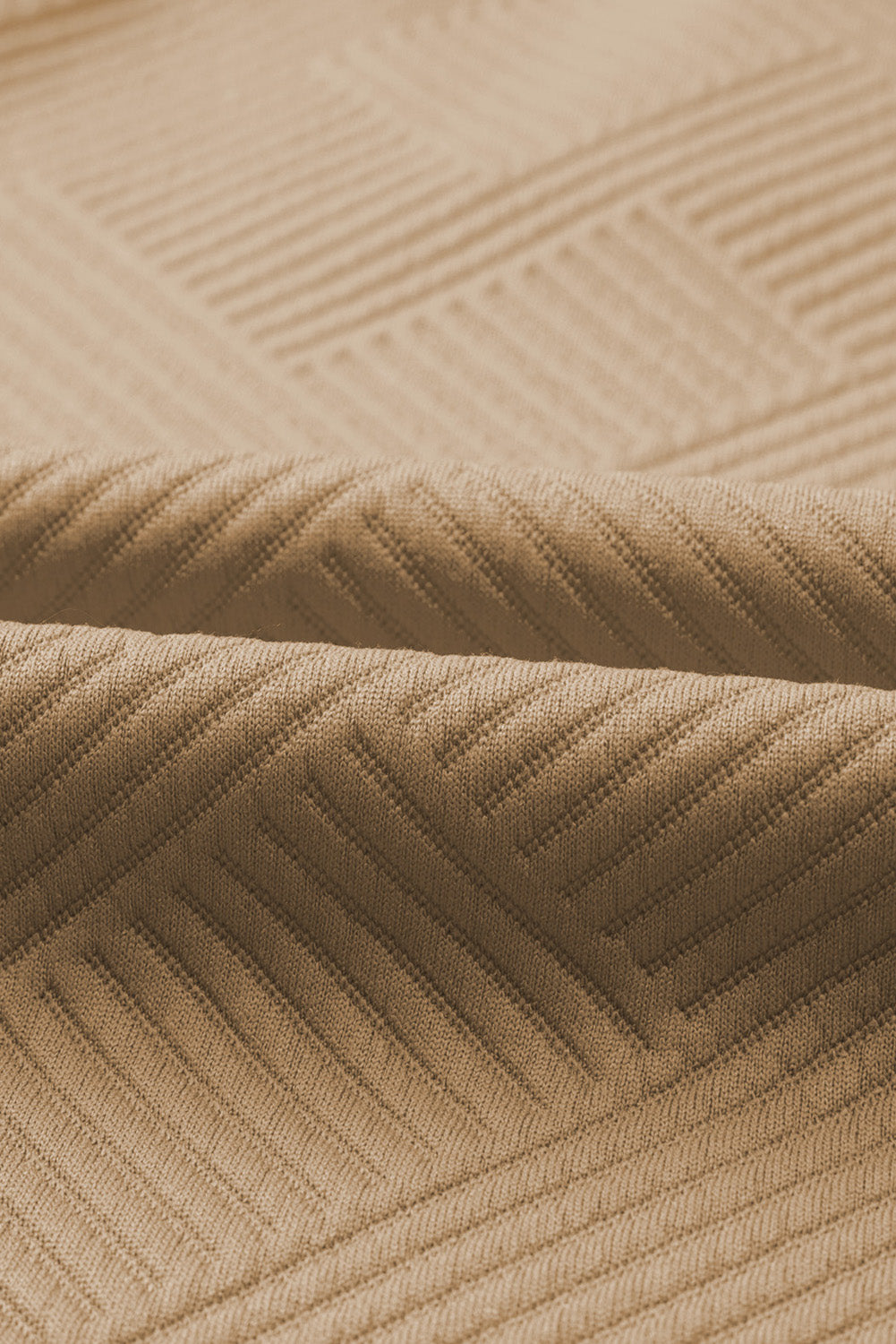 Tan textured polo set fabric with wide-leg culotte detail