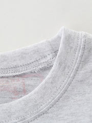 Grey t-shirt with fire truck print detail and crew neck