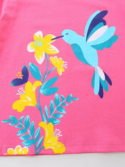 Whimsical Hummingbird Floral Toddler T-shirt