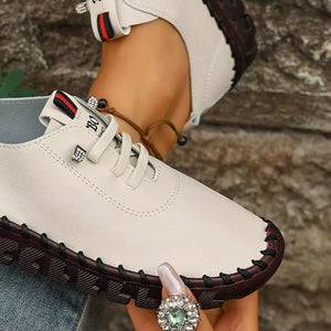 Round Toe Lace Up Sneakers in Grey, view 19