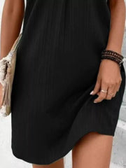 Full Size Casual V-neck Short Sleeve Dress in Silver, fabric detail