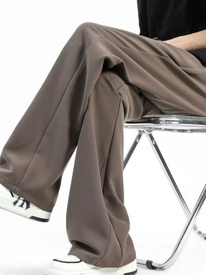 Men's coffee brown sweatpants with a relaxed fit and clean seams.