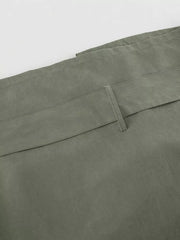 Lapel Collar Belted Cropped Trench in Moss, view 12