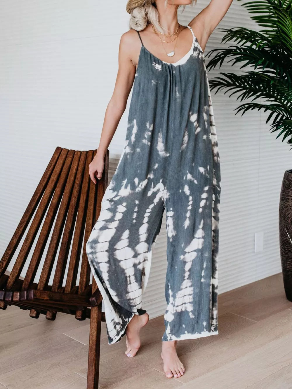 Vibrant Tie-dye Wide-leg Romper