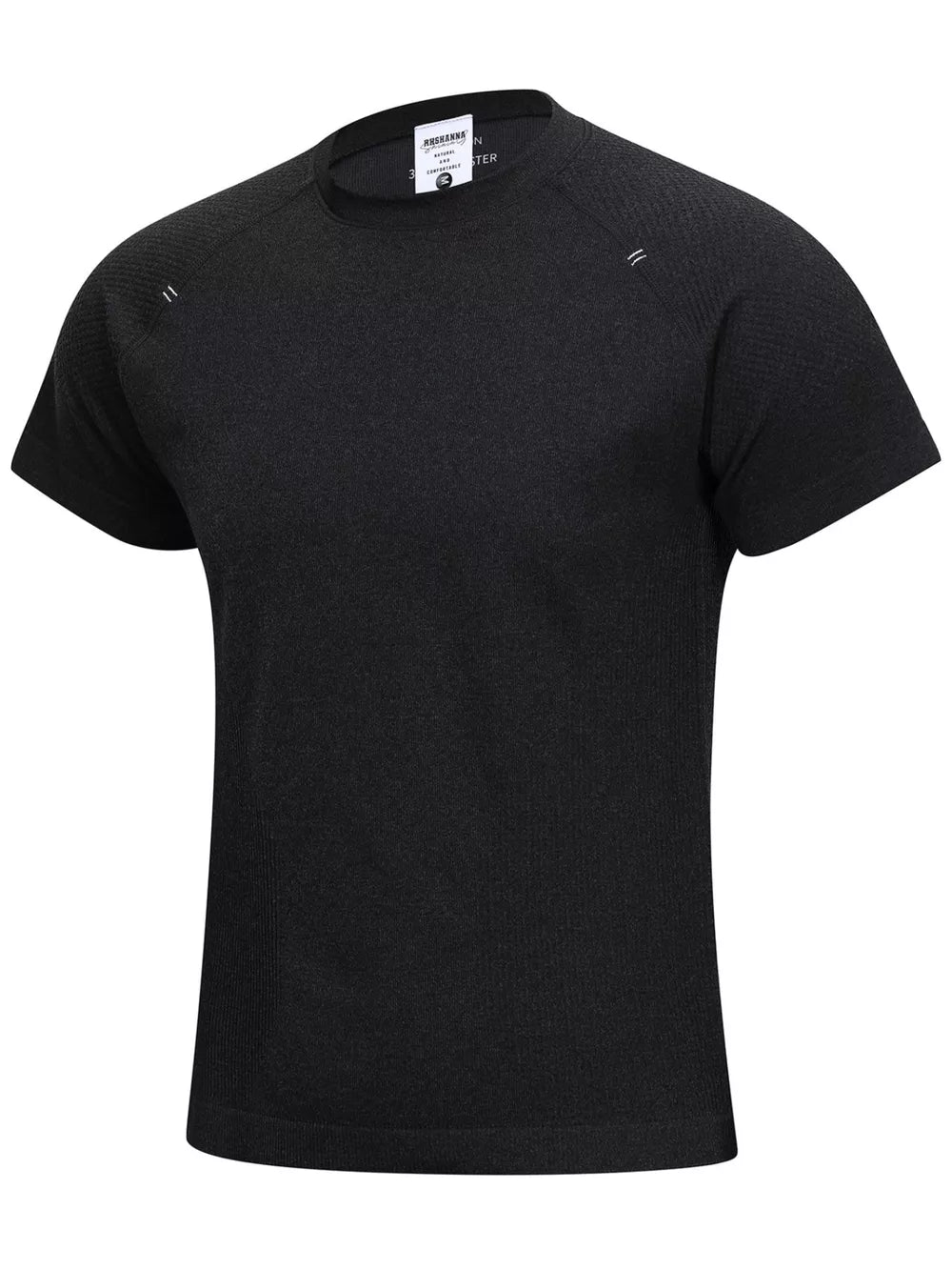 Men's Textured Knit Short Sleeve T-shirt in White, front view