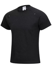Men's Textured Knit Short Sleeve T-shirt in White, front view