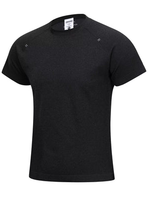 Men's Textured Knit Short Sleeve T-shirt in White, front view