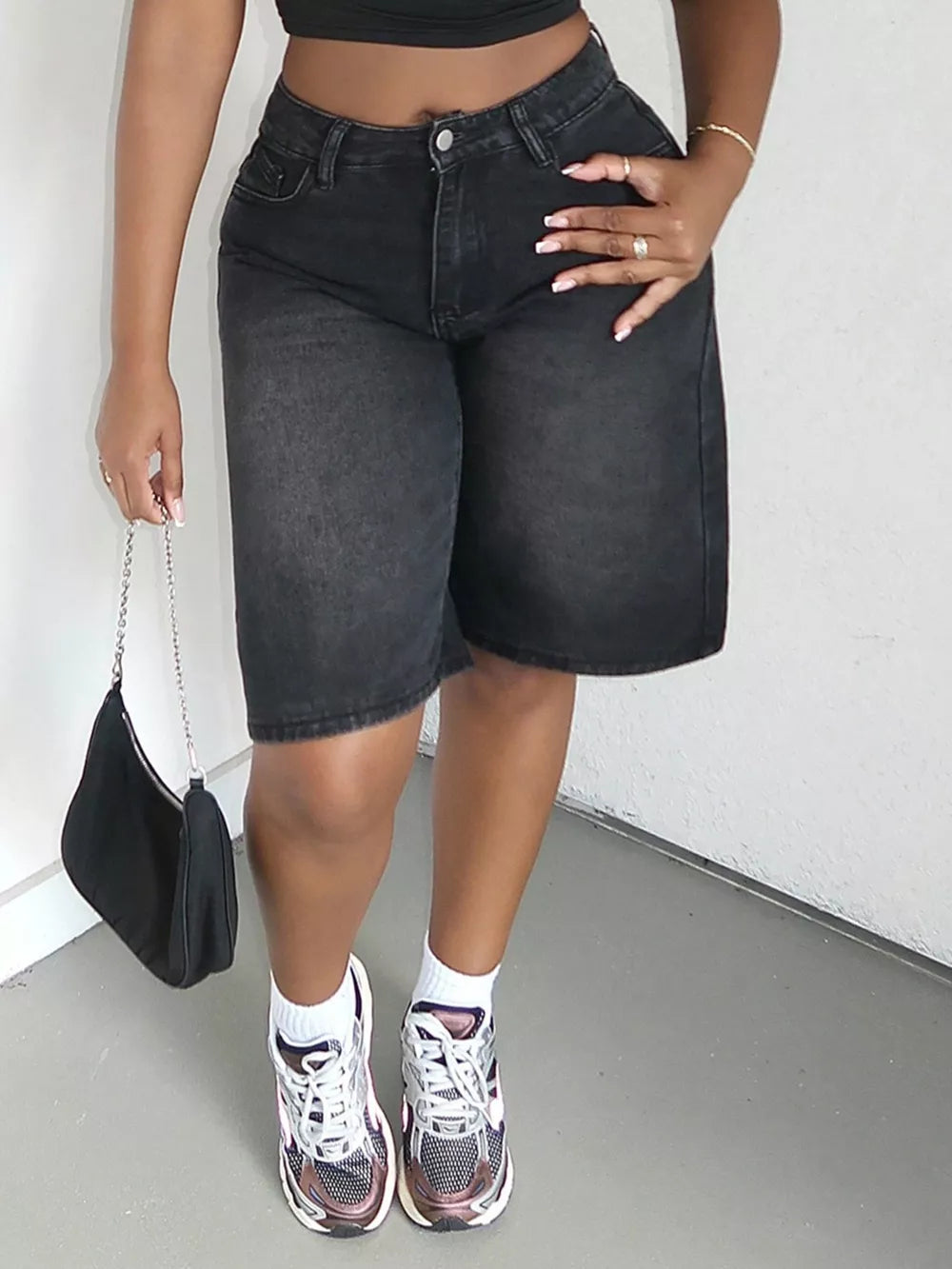 Effortless High-waisted Denim Shorts
