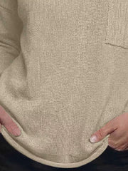 V-neck Chest Pocket Knit Top in Black, view 21