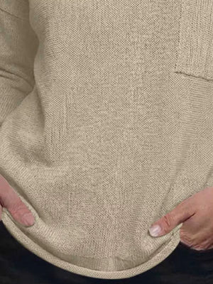 V-neck Chest Pocket Knit Top in Black, view 21