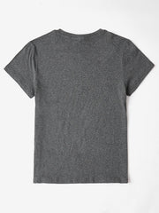 Dark Gray T-shirt with crew neck and short sleeves, made of 100% polyester.
