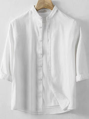 Modern Band Collar Men's Shirt
