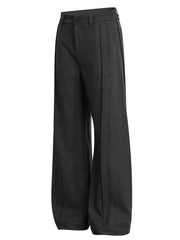 Men's Wide-legged Pleated Pants in Grey, side view