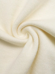 Ruffle Trim Pearl Button V-neck Knit Top in Apricot, view 12