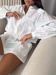 Zip Up Long Sleeve Outerwear And Shorts Set, model styling view