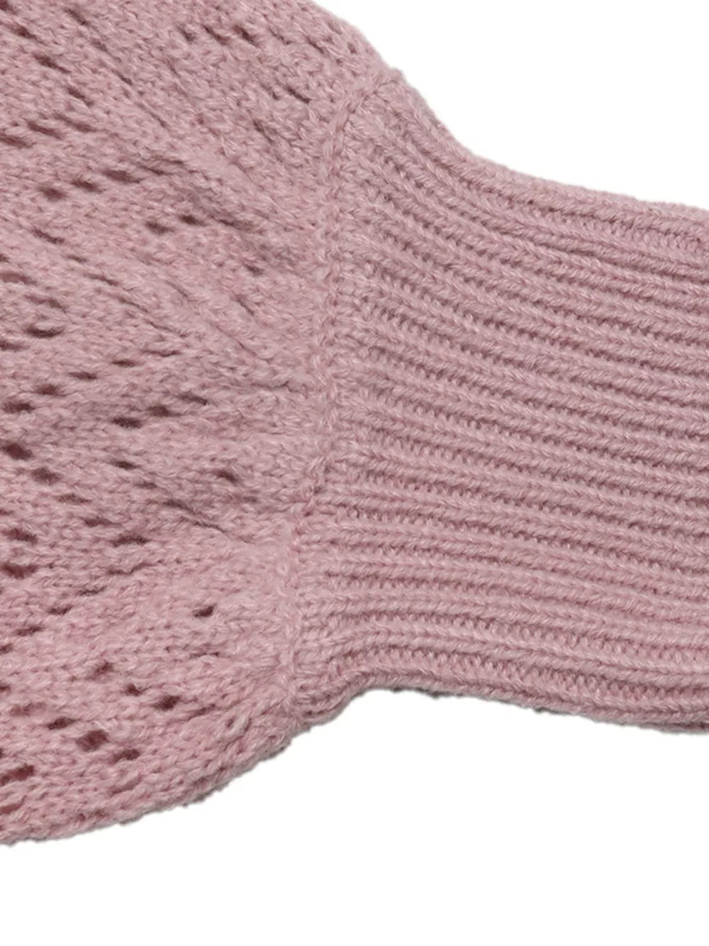 V-neck Openwork Long Sleeve Sweater, fit detail