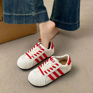 Lace Up Round Toe Sneakers in Yellow, fabric detail