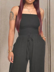 Effortless Strapless Smocked Jumpsuit