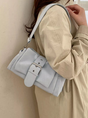 Buckle Detail Crossbody Bag in Blue, side view