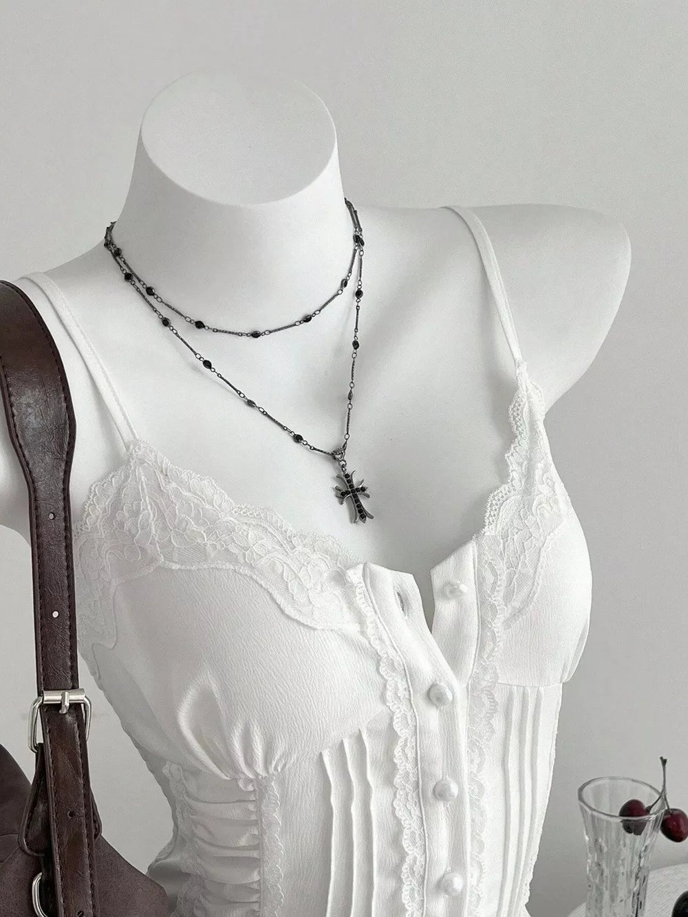 Smocked Lace Detail Cami, side view