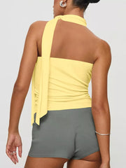 Chic Asymmetric Halter Neck Tank