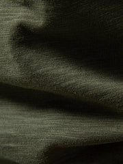 Men's Army Green cotton blend t-shirt with a textured weave and curved hem detail.