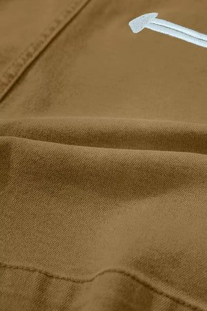 Contrast Arrow Detail Western Denim Shorts, editorial view