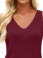V-neck Ribbed Knit Tank Top