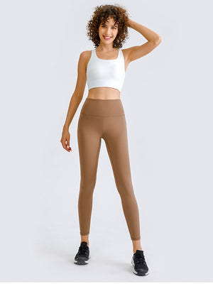 Sculpted Racerback Crop Top in white with a square neckline and racerback.