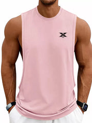 Men's Full Size Round Neck Tank Plus Size in Sage, fit detail