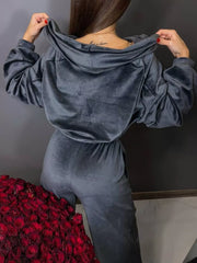 Zip Up Cropped Outerwear And Pants Set in Apricot, view 12