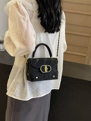 Top Handle Crossbody Bag in Black, front view