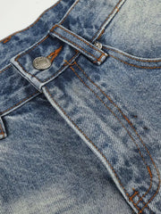 Men's Vintage Wash Wide Leg Denim Capris, back view