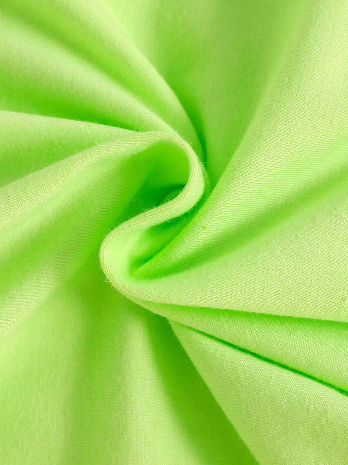 Light Green cotton blend toddler crop top fabric detail.