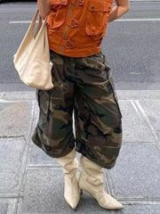 Camouflage Cargo Cropped Pants in Camouflage, side view