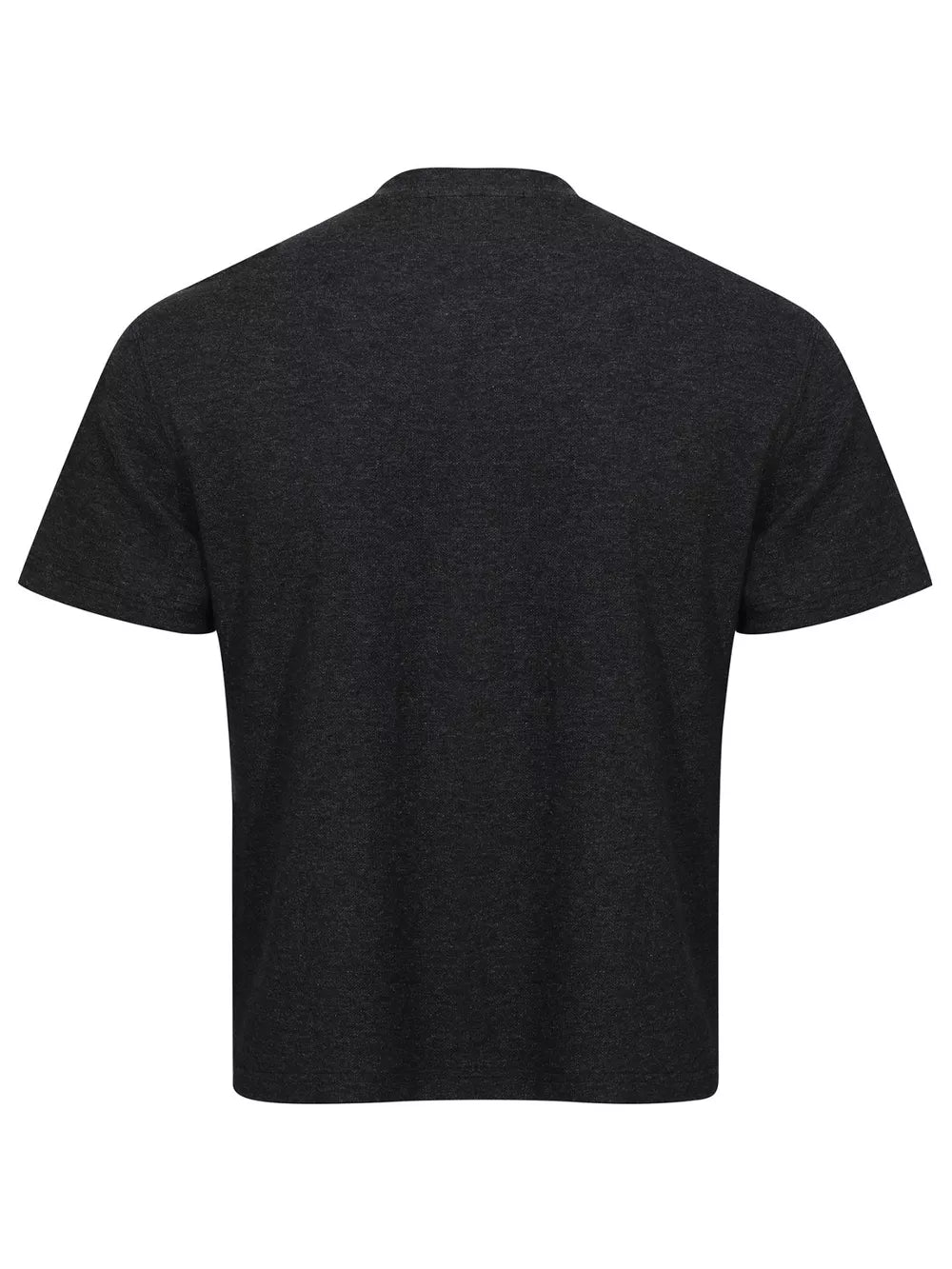 Men's Henley T-shirt With Button Detail in Dark Gray, side view