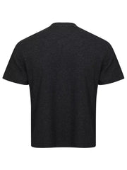 Men's Henley T-shirt With Button Detail in Dark Gray, side view