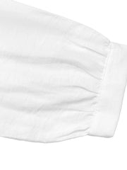 White blouse sleeve with shirring detail and cuff