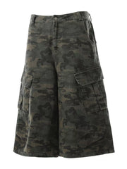 Men's Camouflage Cargo Capris in Green Camouflage, side view