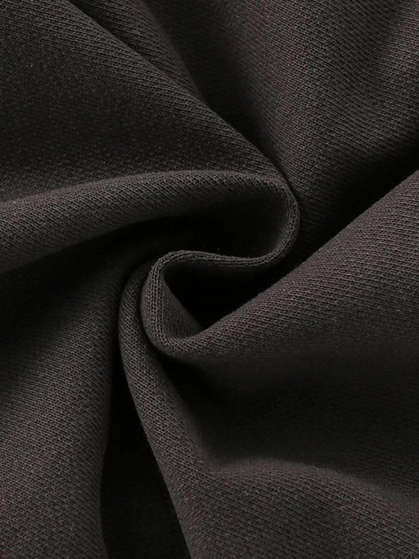 Coffee brown cotton blend sweatshirt fabric detail