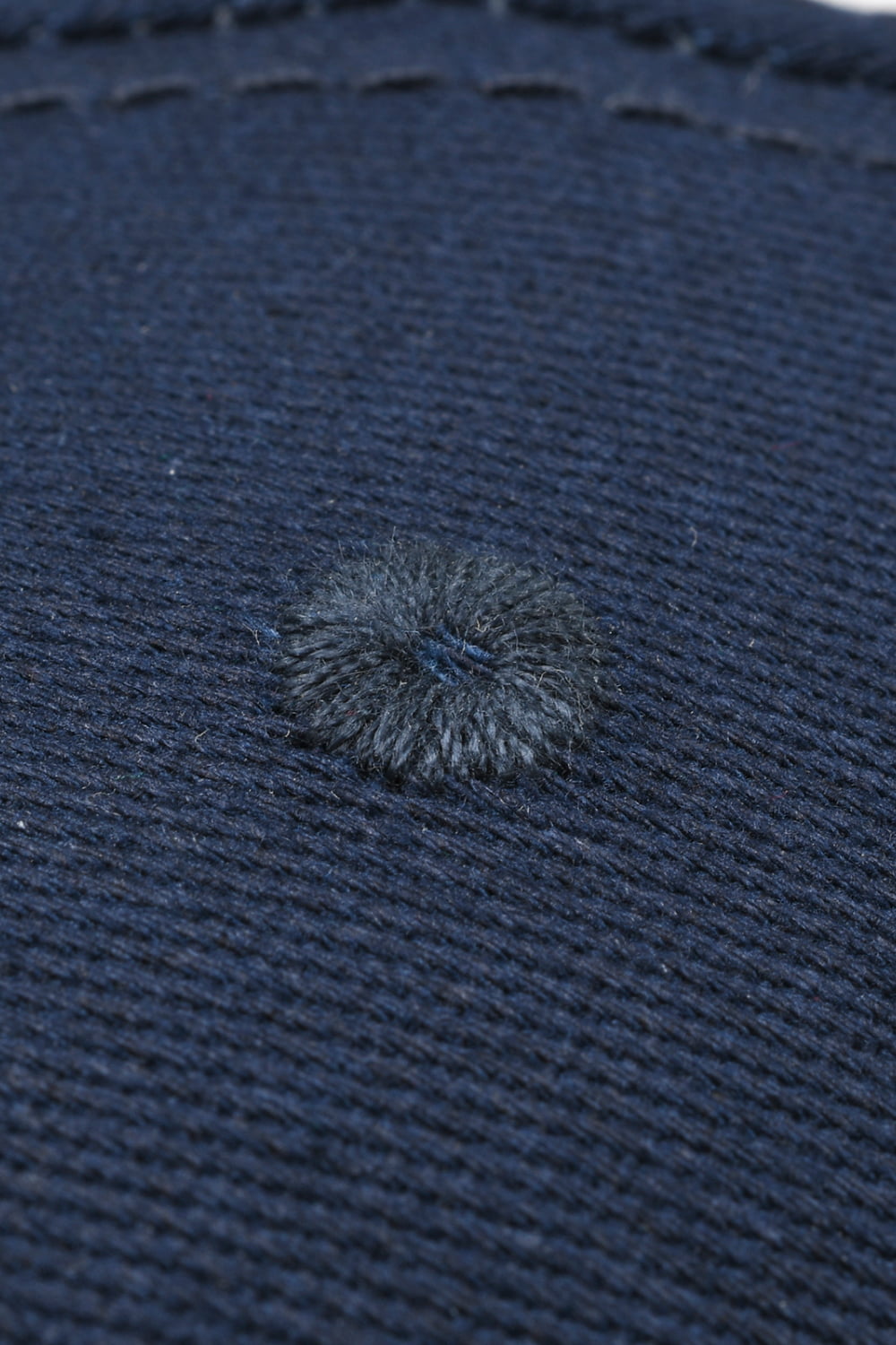 Navy cotton twill baseball cap with embroidered detail