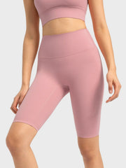 Sculpted Active Bike Shorts in Dusty Pink with a high waist and seamless design.
