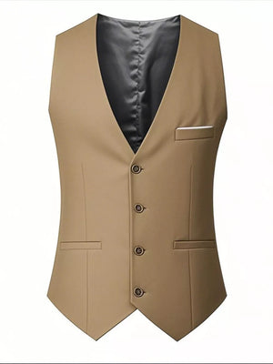 Men's Plus Size Classic Fit Button Up Vest, back view