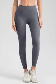 Women's charcoal high-waisted sculpted contour leggings with a seamless waistband.