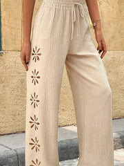 Relaxed Fit Drawstring Wide-leg Pants