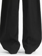 Men's black wide-leg casual pants with a relaxed fit.