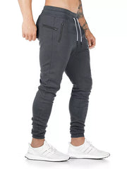 Men's Drawstring Slim Fit Joggers in Grey, view 11