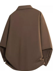 Relaxed Fit Snap-down Shacket For Men