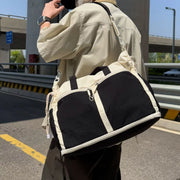 Color Block Large Travel Tote Bag, model styling view